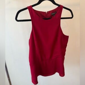 Express Sleeveless Peplum Camisole in Deep Red